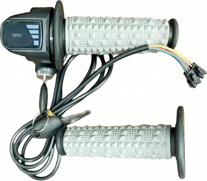 Hizoncore Full Twist Throttle Fits for Ridstar Q20, 48V True Plug and Play Taper Handles Ebike Throttle 3 Pin Easy Installation, LCD Display with Key Lock, Throttle Grips for Ebike Motorcycle Scooter - Image 1